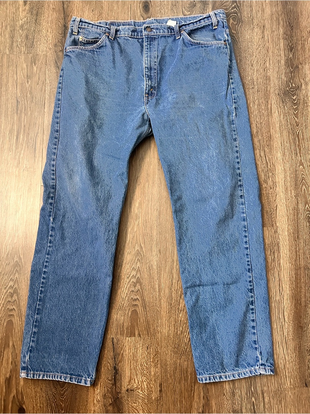 Vintage Levi's 505 Orange Tab Paper Tag Mens 42x32 Light Wash‎ Blue Denim Jeans